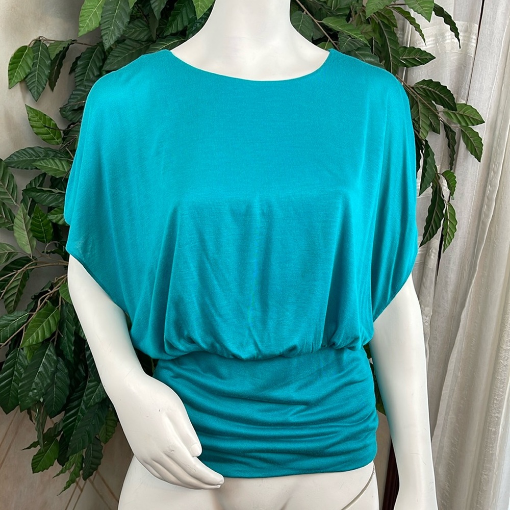 WHBM LAGOON SPLIT SLEEVE BANDED WAIST TOO